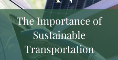 The importance of sustainable transportation shows in the picture an solar car charging